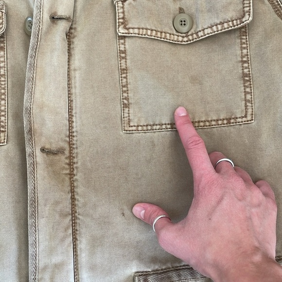 Converse All Star Tan Military Jacket Men’s M Streetwear Full Zip Canvas Coat - Picture 10 of 14